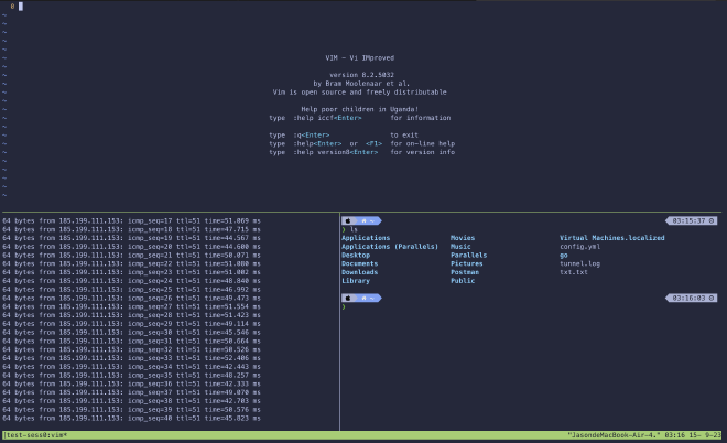 tmux +s