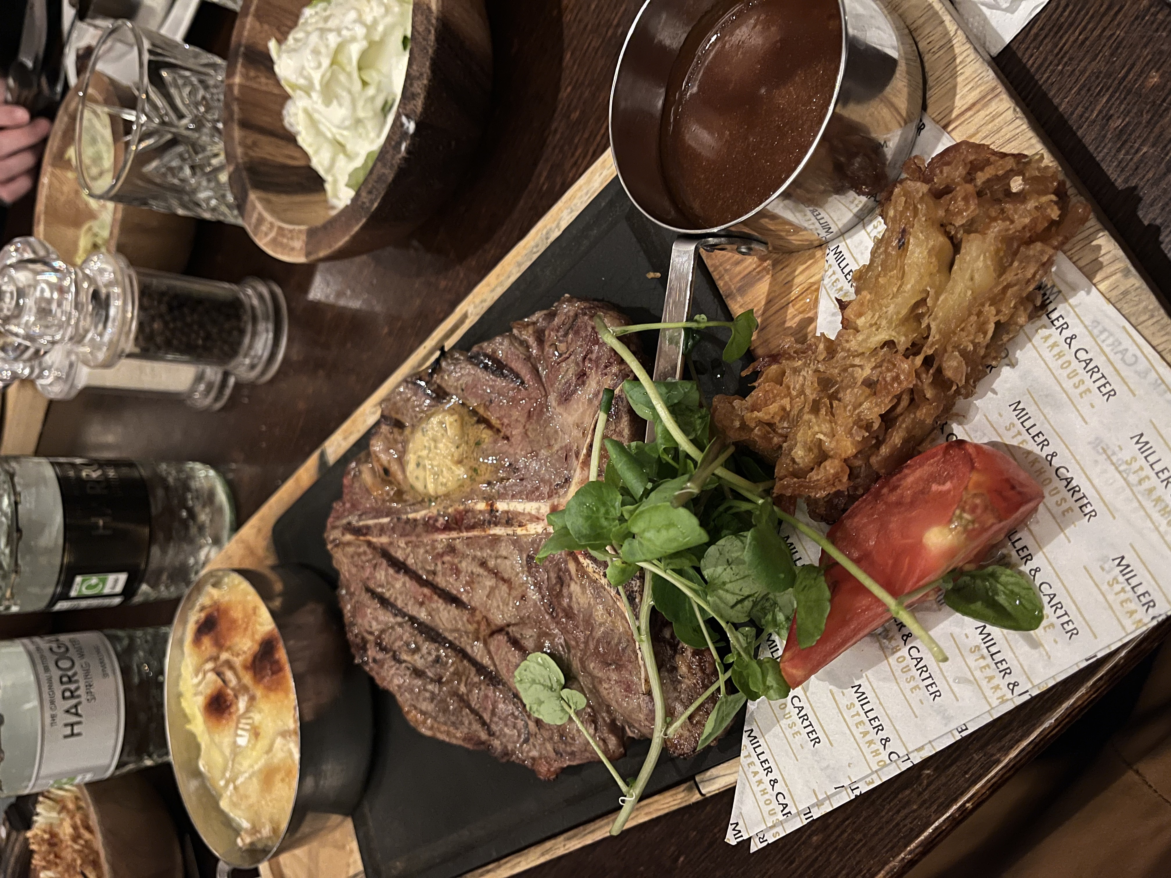 T-bone steak at a steakhouse